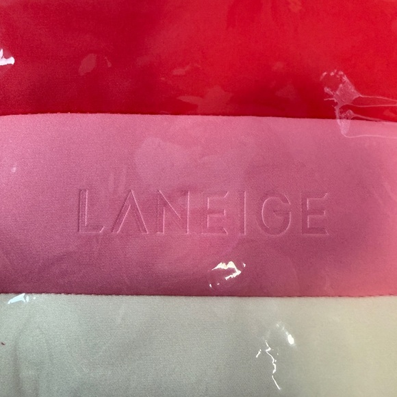 LANEIGE Pink and White Striped Pouch - Picture 2 of 3